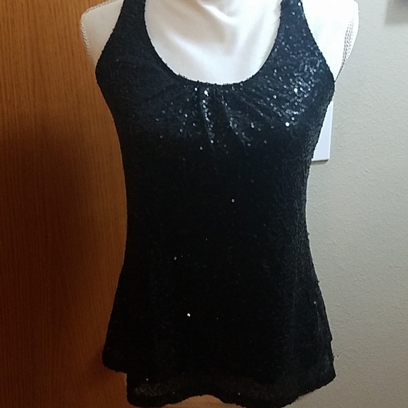 Express Tops - Express black sequin tank